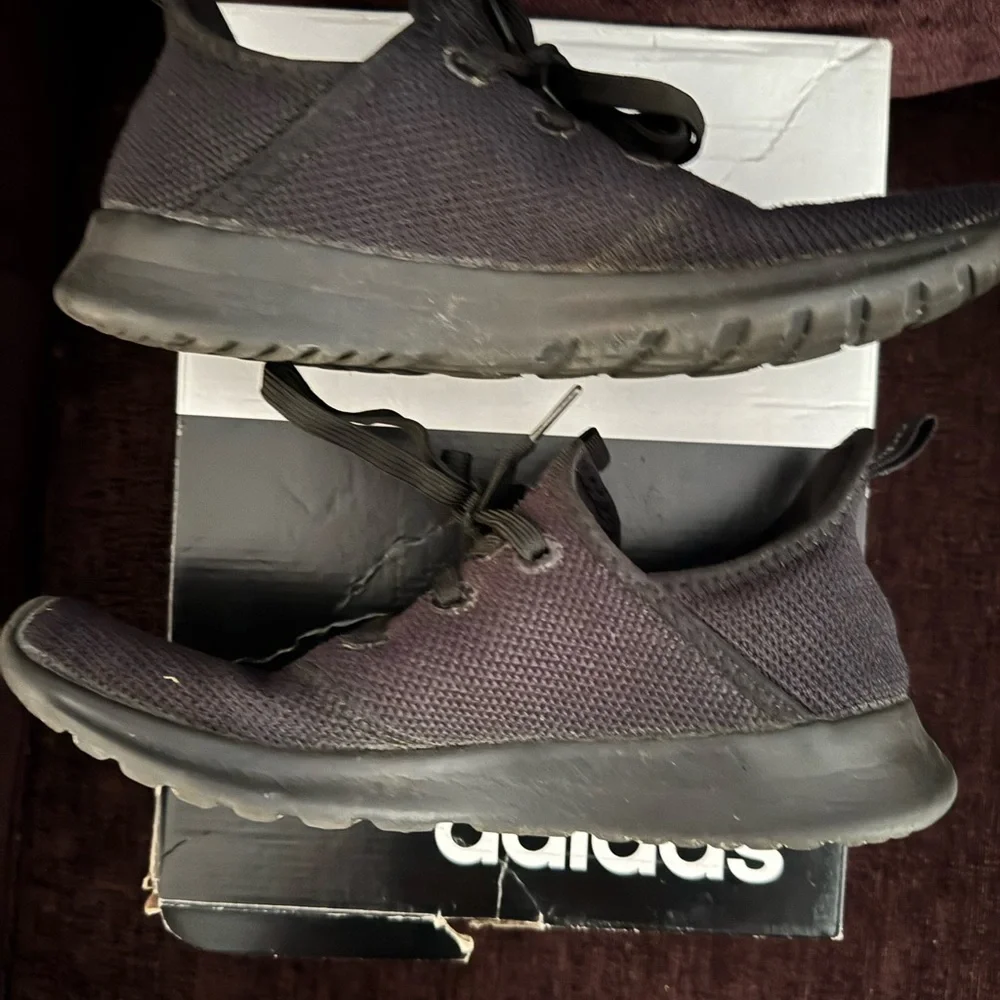adidas Women's Black Knit Lace-Up Athletic Sneakers - Picture 6 of 6